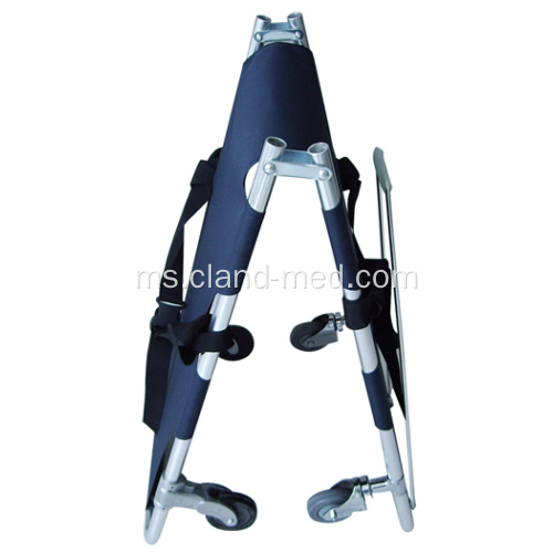 Folding Ambulance Stretcher Dengan roda cast Omni-directional Tarik Rod